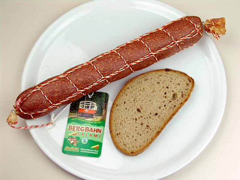 Bergbahnsalami, 500 g Rohfüllgewicht Bergbahnsalami, 500 g Rohfüllgewicht